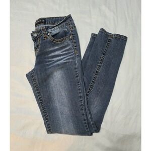 Grane Jeans Size 7 Darcy Super Low Rise Skinny Retro Y2K Distressed Wash